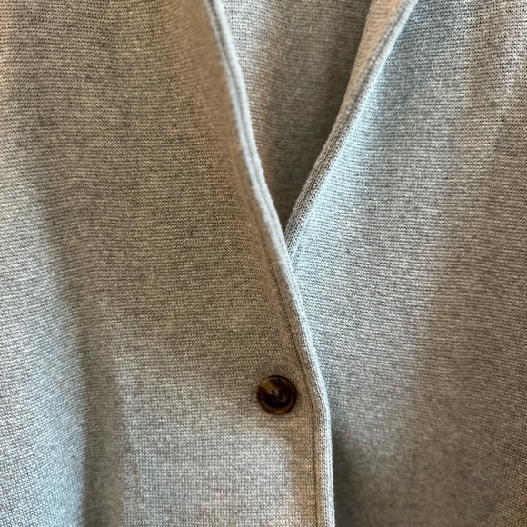 J. Crew Light Gray Knit Sweater Cardigan blazer 100% cotton - Picture 3 of 6